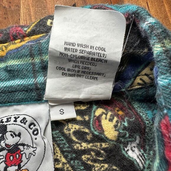 Mickey & Co Mickey Gasoline Flannel Button Shirt Size Small Vintage - Picture 5 of 6